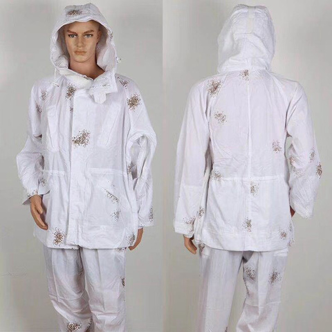 Ropa de caza, trajes de Ghillie de nieve blanca, conjunto de chaqueta y pantalones de camuflaje ► Foto 1/6