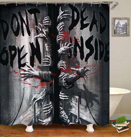 Cortinas de ducha de Horror para Halloween, baño con ganchos, poliéster, The walking dead ► Foto 1/5