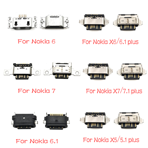 5 unids/lote para Nokia 3 6 7 Plus 8 6,1 de 7,1 más de 5,1 X5 X6 X7 Micro Usb puerto de carga del conector Jack ► Foto 1/2