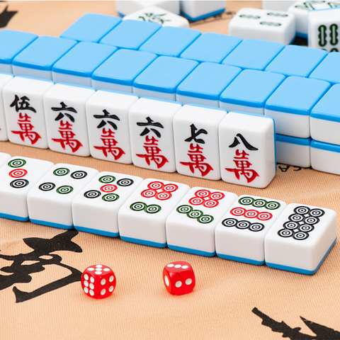 Hogar 38 tamaño de melamina de Mahjong con mantel dados manualmente conjunto de Mahjong Majiang tarjetas ► Foto 1/6