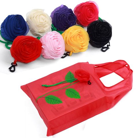 Multi-Rosa de color flor reutilizable bolsas de compras plegable de viaje BOLSA DE LA COMPRA bolsa de fruta bolsa de compras de gran capacidad ► Foto 1/6