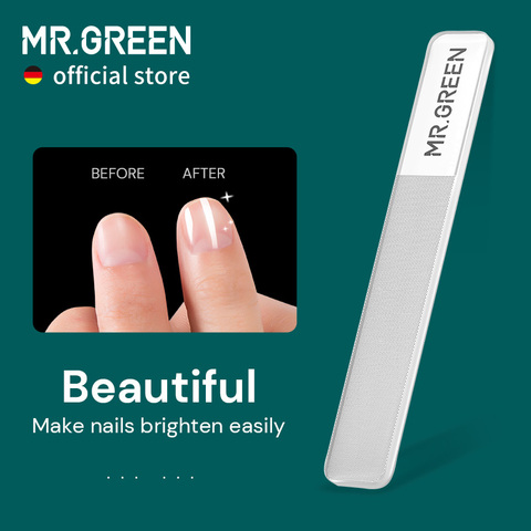 Lima de uñas MR.GREEN nanovidrio herramienta de manicura de pulido profesional lavable hace que las uñas se iluminen fácilmente como esmalte de uñas ► Foto 1/5