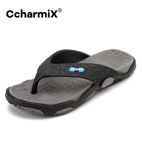 CcharmiX 2022 hombres Flip Flops, verano de los hombres de estilo nuevo de goma suave zapatos de playa al aire libre de los hombres de masaje de los hombres agua calzado ► Foto 1/6