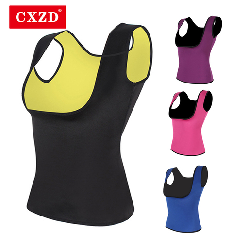 CXZD-Camiseta adelgazante de neopreno para mujer, top de talla grande, chaleco de cuerpo caliente y blusa, chaleco para perder peso en el pecho y el Abdomen, 2022 ► Foto 1/6