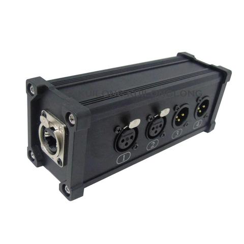 Adaptador RJ45 CAT6 hembra a 2 x LR macho y 2 x LR hembra, caja de audio y vídeo digital con circuito impreso ► Foto 1/1