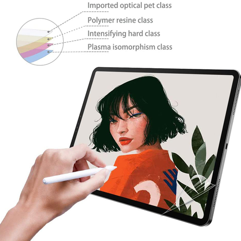 Protector de pantalla similar al papel para iPad Pro 12,9 11 10,5 9,7 Air 1 2 3 mini 4 5 PET mate, película de pintura antideslumbrante para Apple Pencil ► Foto 1/6