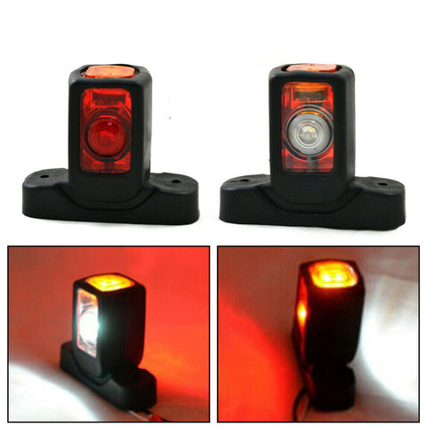 2 uds 4 LED esquema marcador lado Luz de lámpara del coche para camión, remolque, furgoneta rojo ámbar blanco marcador luces camión luz LED 24V 12V ► Foto 1/6