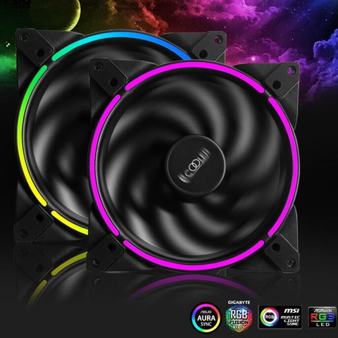 Pccooler-ventilador de recambio para refrigeración por agua, accesorio de refrigeración por agua con carcasa de ordenador Corona DE 14cm, 4 pines y 3 pines RGB, AURA Sync CPU ► Foto 1/6