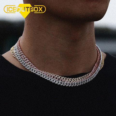 ICEOUTBOX-cadena cubana de 6MM con diamantes de imitación para hombre y mujer, cadena de eslabones cubanos, regalos de joyería de Hip Hop ► Foto 1/6