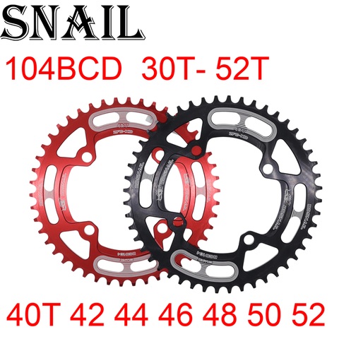 Anillo de cadena de caracol para bicicleta de montaña, placa de dientes individual, 104BCD, 104, redondo, 30t, 32t, 34t, 36t, 38t, 40t, 42t, 44t, 46t, 48t, 50t, 52t ► Foto 1/6