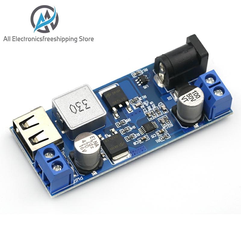 Reemplazar LM2596S DC-DC 24V/12V a 5V 5A reductor de fuente de alimentación convertidor Buck módulo de carga reductor USB ajustable para teléfono ► Foto 1/5