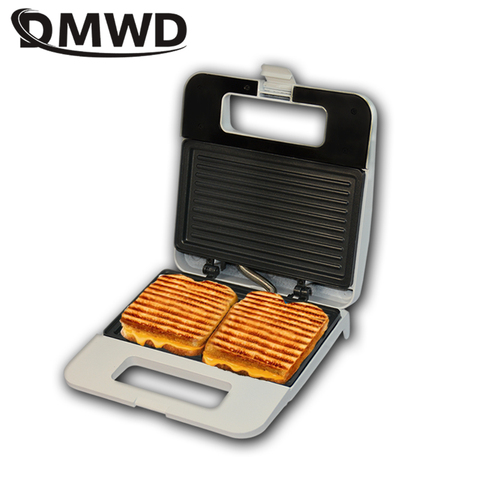 DMWD Mini máquina eléctrica para hacer sándwich placas antiadherentes tostadora Panini para hornear desayuno multifunción huevo waffle UE ► Foto 1/4