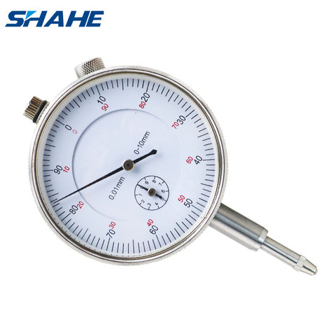 Shahe 0-10mm 0,01mm Indicador de Dial con zuncho de regreso de medición indicador instrumento herramienta Dial indicador de 0-10mm rendimiento estable ► Foto 1/6