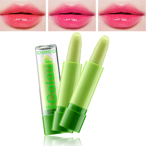 Nueva humedad bálsamo de labios Aloe Vera labio Natural bálsamo de temperatura de Color cambio de maquillaje pintalabios de larga duración cosméticos TSLM2 ► Foto 1/6