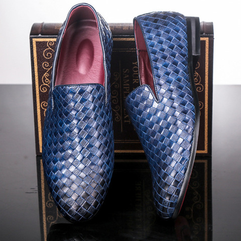 2022 hombres Zapatos de marca Zapatos de cuero trenzado de Oxford de conducción Zapatos de los hombres mocasines italiano Zapatos para hombres pisos Zapatos Hombre ► Foto 1/6