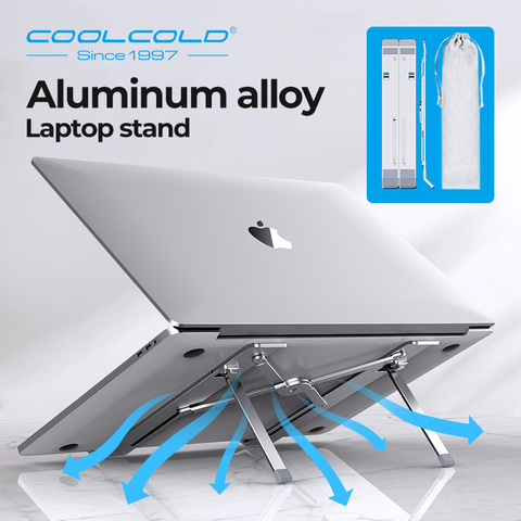 Soporte para portátil COOLCOLD, altura ajustable aluminio, soporte elevador para portátil, portátil, ergonómico, Notebook a 17 pulgadas para MacBook Air Pro ► Foto 1/6