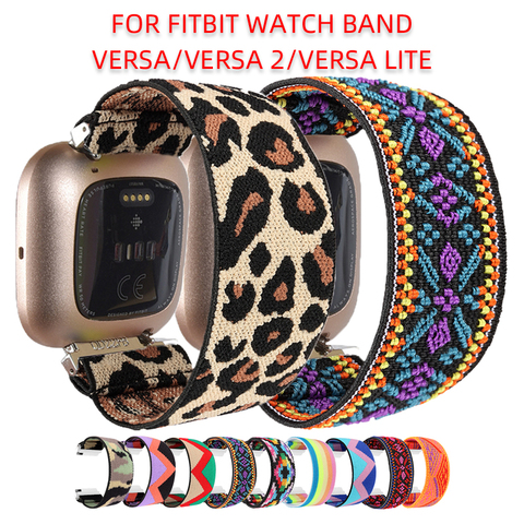 Correa de nailon elástico para Fitbit Versa/Versa 2/Versa Lite, pulsera de reloj para hombre y mujer, regalo de bucle deportivo ► Foto 1/6