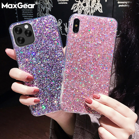 Funda de silicona a prueba de golpes para Xiaomi, funda de lujo con lentejuelas brillantes para Xiaomi Mi 8 9 SE A2 Lite A3 CC9 Redmi Note 9 6 7 8 Pro 9 S 5 Plus ► Foto 1/6