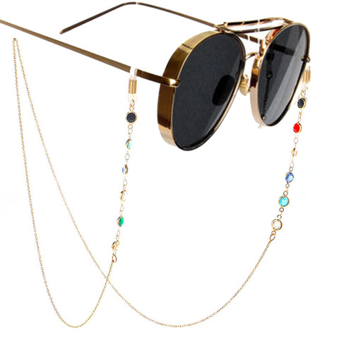 1PC 2022 de moda Chic para mujer de plata de oro gafas de sol cadenas lectura cuentas gafas cadena de cable para gafas cordón collar ► Foto 1/6