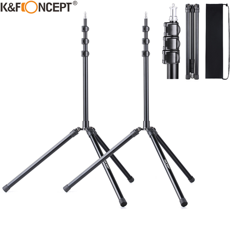 K & F Concept-trípode plegable Reversible de aluminio, 2 paquetes, 79 pulgadas, soportes de luz para retrato, producto de fotografía, Softboxes, paraguas ► Foto 1/6