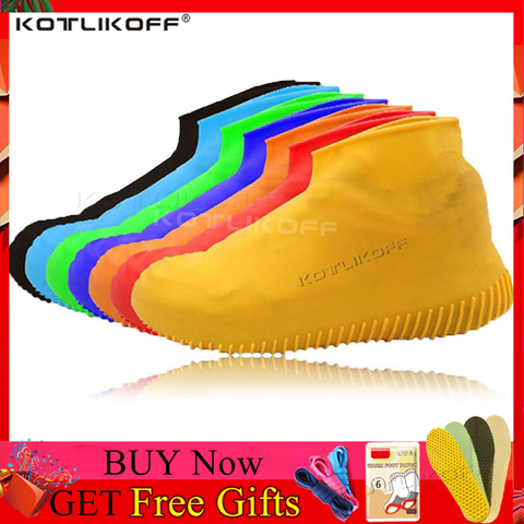 Cubre zapatos impermeables y reutilizables de silicona, botas para la lluvia, ropa unisex lavable antideslizante, fundas para zapatos resistentes ► Foto 1/6