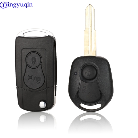 Jingyuqin-funda plegable para llave de coche, cubierta Fob para Ssangyong Actyon SUV Kyron, 2 botones ► Foto 1/6