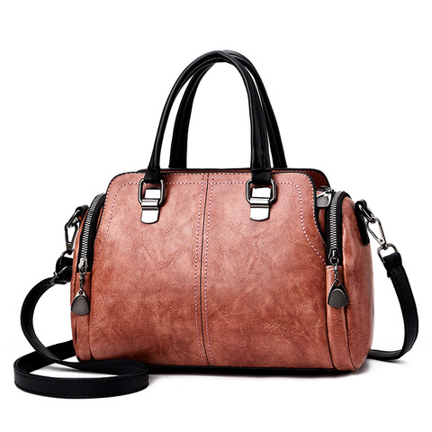 Bolso de moda para mujer, bolso de gran capacidad de cuero suave, bolsos de hombro tipo bandolera, 2022 ► Foto 1/5