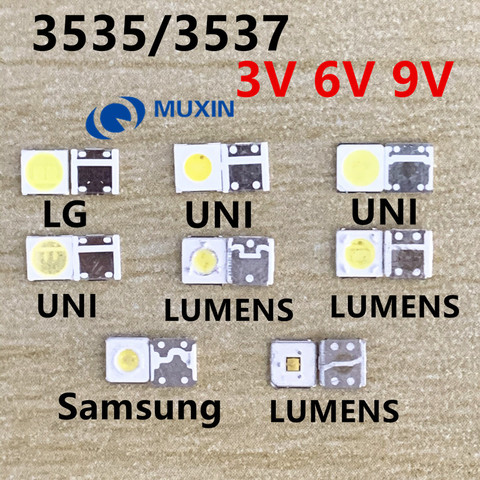 50-100 piezas para LG UNI lúmenes LED SAMSUNG nuevo y original 1W 3 W V 2W 6V 3535 de 2,4 W blanco pantalla LCD con retroiluminación aplicación de TV ► Foto 1/5