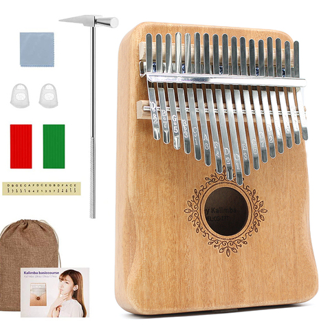 Kalimba-Piano de pulgar de 17 teclas de madera de caoba, cuerpo Mbira, instrumentos musicales, Kalimba, caja creativa de música ► Foto 1/6