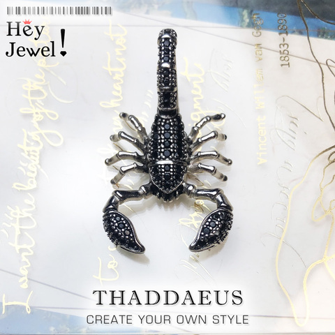 Colgante Scorpion negro, 2022 Nueva joyería de moda Europa Bijoux 925 plata esterlina accesorios regalo para mujer hombre rebelde ► Foto 1/6