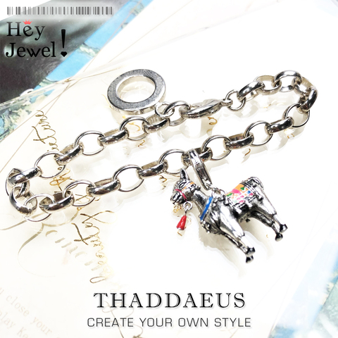 Alpaca Llama Charm Bracelet,Europe Jewelry 925 Sterling regalo de plata para mujer, 2022 Summer Brand New Lucky Link Chain Jewelry ► Foto 1/6