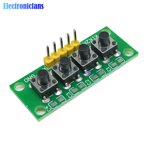 Módulo de teclado para Arduino, Kit de bricolaje de 1x4, 4 botones de tecla independientes, módulo de teclado Mcu, diseño de clase de estudiante, proyecto de graduación, experimento ► Foto 1/6