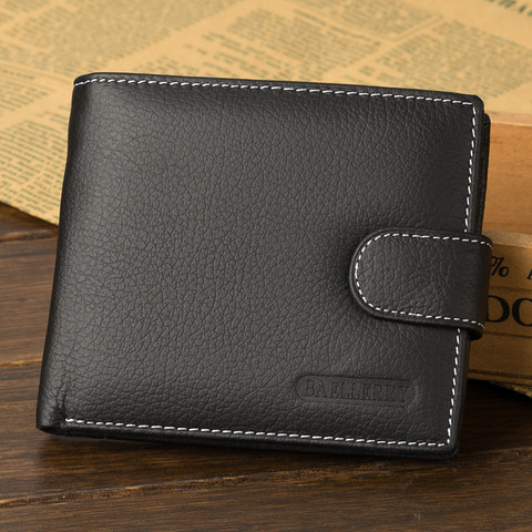 Billeteras de cuero genuino para hombre, diseño de alta calidad, con monedero, regalo para hombre, tarjetero, monedero plegable ► Foto 1/6