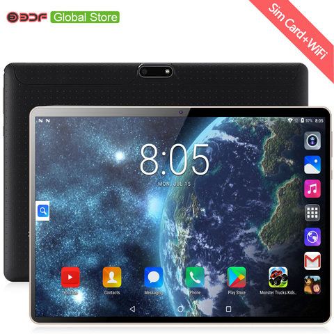 10 pulgadas Quad Core Tablet Pc Android 7,0 Google Play 3G llamada de teléfono Dual tarjetas Sim GPS WiFi Bluetooth 1280x800 HD LCD tabletas ► Foto 1/6