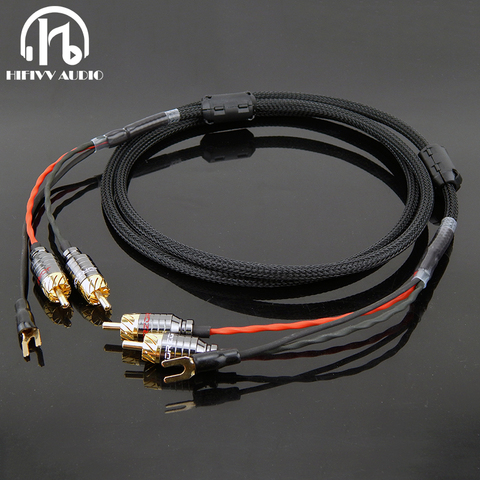 Cable RCA de Audio de alta gama de línea de señal blindada independiente de reproductor de discos de vinilo LP amplificador chasis conector chapado en oro ► Foto 1/6