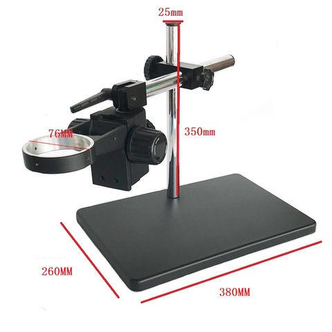 Soporte de brazo estéreo grande para cámara de microscopio Industrial, soporte de anillo de 76mm, ajustable, de gran tamaño, resistente, para laboratorio ► Foto 1/1