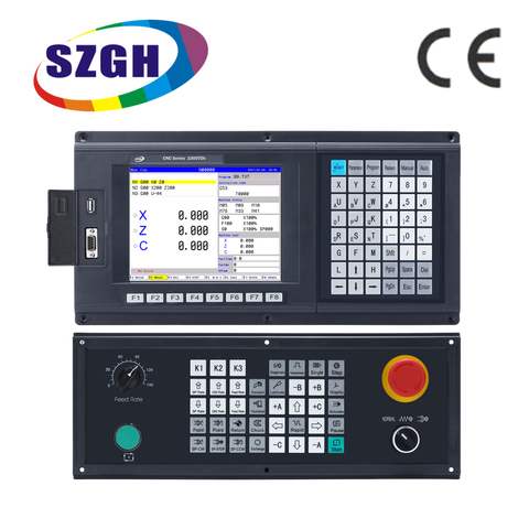 Controlador CNC de dos ejes para máquina de torno, SZGH-CNC1000TDb-2 potente, codigo G, servo paso a paso con USB ► Foto 1/4