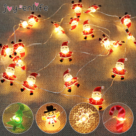 2M 20LED Santa Claus copo de nieve árbol luz LED cadena decoración de Navidad para el hogar 2022 ornamento de Navidad regalo de Navidad Año Nuevo ► Foto 1/6