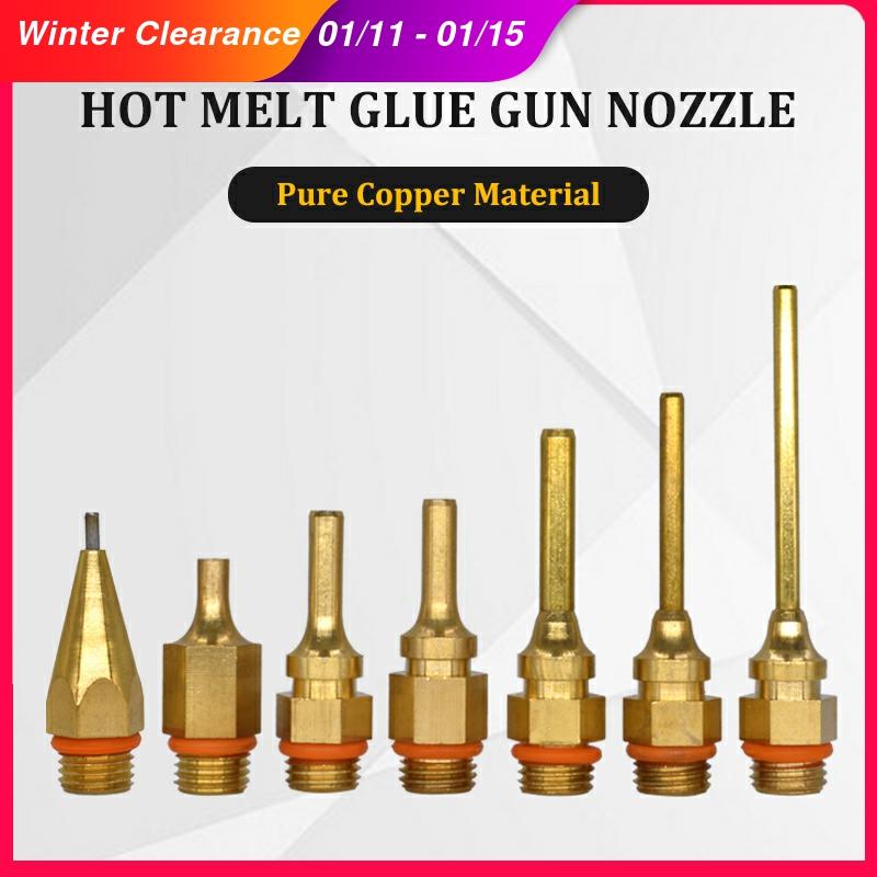 Pistola de pegamento boquillas de cobre puro de pequeño diámetro largo grande diámetro 1,5x32mm 1,0x36mm 2,0 x 50mm 3,0x70mm para herramientas eléctricas caliente pistola de pegamento ► Foto 1/5