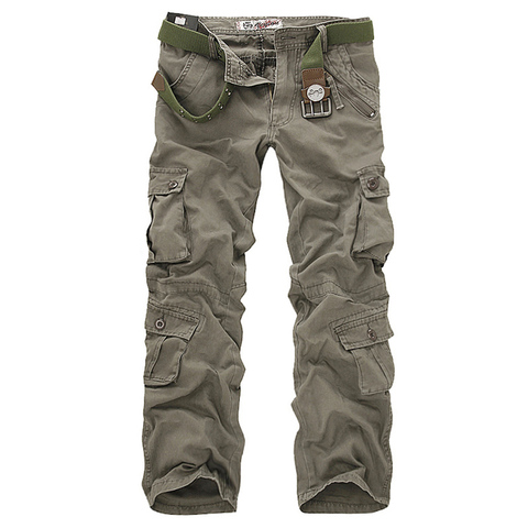 2022 pantalones Cargo de alta calidad para hombres pantalones militares holgados con varios bolsillos pantalones largos para hombres Camo Joggers de talla grande 28-40 ► Foto 1/6