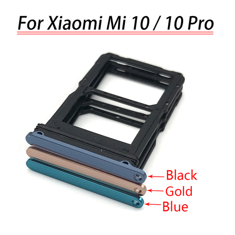 Nueva bandeja con ranura para tarjeta Sim titular para Xiaomi Mi 10 Mi10 Pro Mi 10T Lite Poco X3 bandeja SIM pieza de reparación ► Foto 1/2