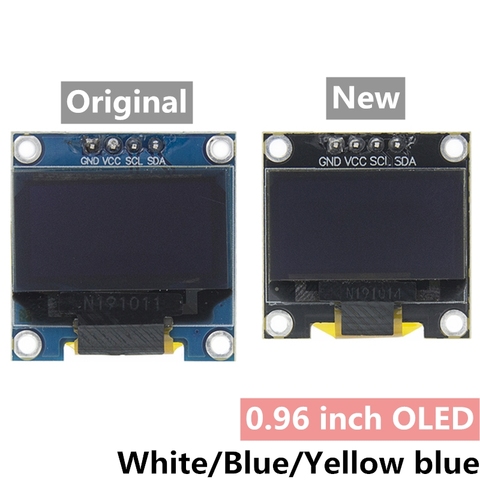 0,96 pulgadas de la CII en serie 4pin/Blanco/azul/amarillo Módulo de pantalla OLED 128X64 12864 monitor de pantalla LCD para arduino oled ► Foto 1/5