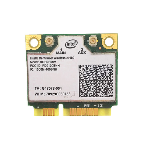 Para Intel Centrino Wireless-N 100 100BNHMW 802.11b/n 150Mbps PCIe media Mini ► Foto 1/4