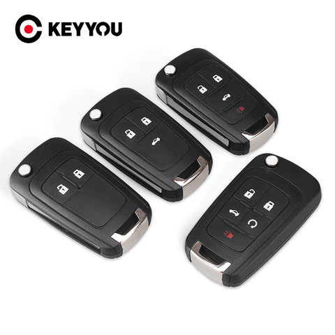 KEYYOU Flip funda plegable para llave de coche para Chevrolet Cruze 2012 Malibu Aveo funda de llave de Control remoto sin llave Fob HU100 hoja ► Foto 1/6