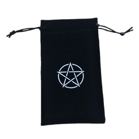 Bolsa de almacenamiento de Tarot, pentagrama de terciopelo, juego de mesa, bordado de tarjetas, bolsa con cordones, suministros de brujería para caja de Tarot, 1 Uds. ► Foto 1/6