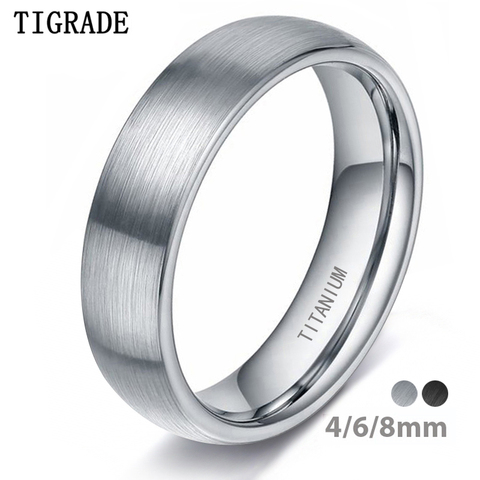 Tigrade 4/6/8mm cepillado plata anillo de titanio para hombres de pulido de alta banda de boda Anillos de Compromiso de moda de las mujeres hombre joyería ► Foto 1/6