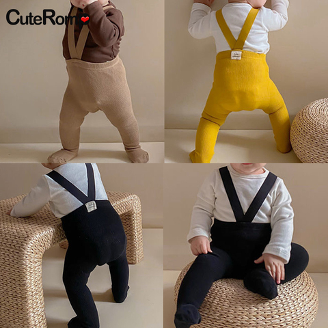 Pantimedias con liguero transpirables para niños y niñas, Leggings cruzados de vendaje de cintura alta, Color sólido, primavera y otoño ► Foto 1/6