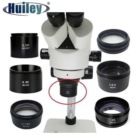 Lente Barlow 0.5x, accesorio de microscopio, lente auxiliar objetivo para Zoom estéreo, diámetro de rosca M48x0.75 0.3X 0.75X ► Foto 1/6