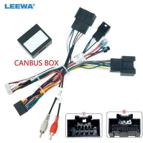 LEEWA-arnés de cableado de Audio para coche, accesorio con caja Canbus para Chevrolet Sail 3, adaptador de cable de instalación estéreo posventa # CA6640, 16 pines ► Foto 1/6