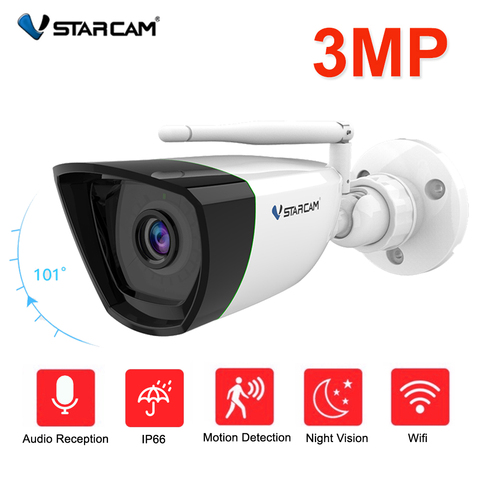 Vstarcam-cámara de seguridad IP tipo bala para exteriores, dispositivo de vigilancia con alarma de movimiento IR, impermeable IP66, CCTV, 1080P, 3MP, 1296P ► Foto 1/6